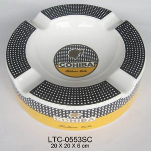 Round single cigar case yellow and black