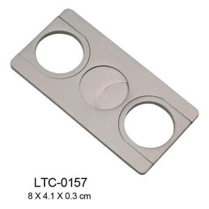 Silver stainless steel square cigar cutter
