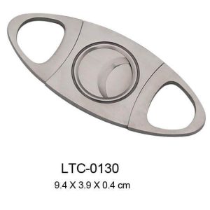 Silver stainless steel round cigar cutter